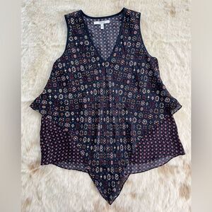 Derek Lam 10 Crosby Bandana Print‎ Sleeveless Silk Blouse